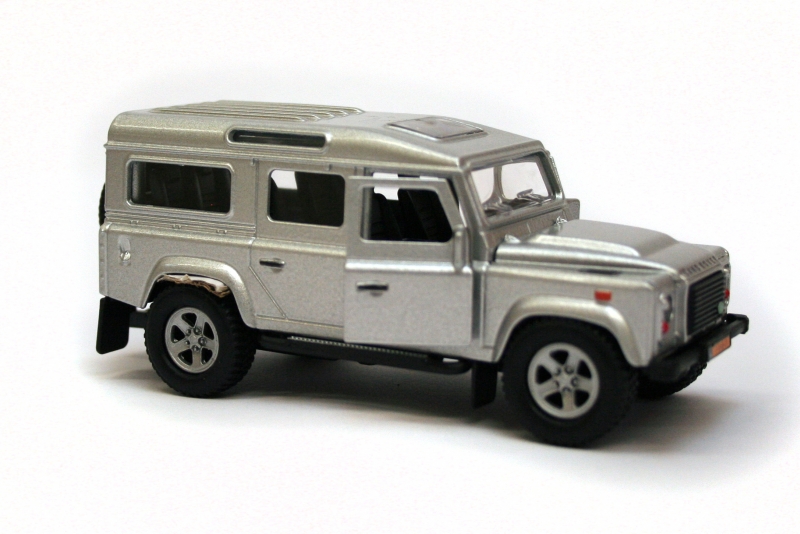White Land Rover Defender Die Cast Model Side Door Open